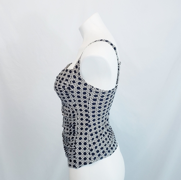 *Last Chance* Bond-eye Australia Tankini Swimsuit Top Navy White Geometric - Picture 3 of 8